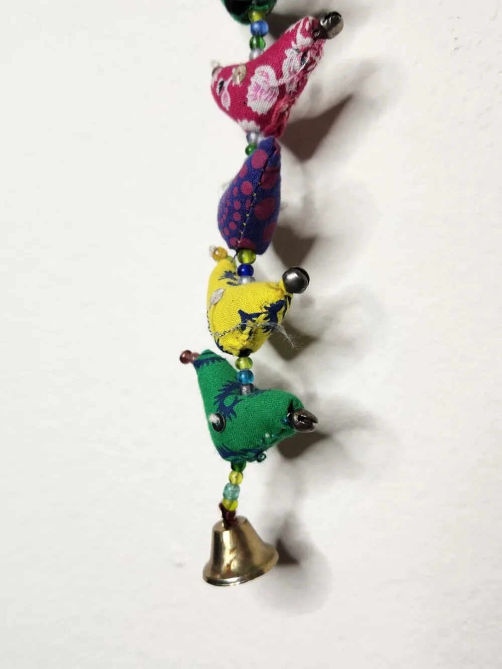 Handmade 30-Bird Bell Tota Traditional Indian Hanging Decoration Colorful Birds
